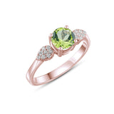 0.86 Carat Natural Diamond and Peridot Ring – Fine Jewelry Design - Gold Stone Diamond