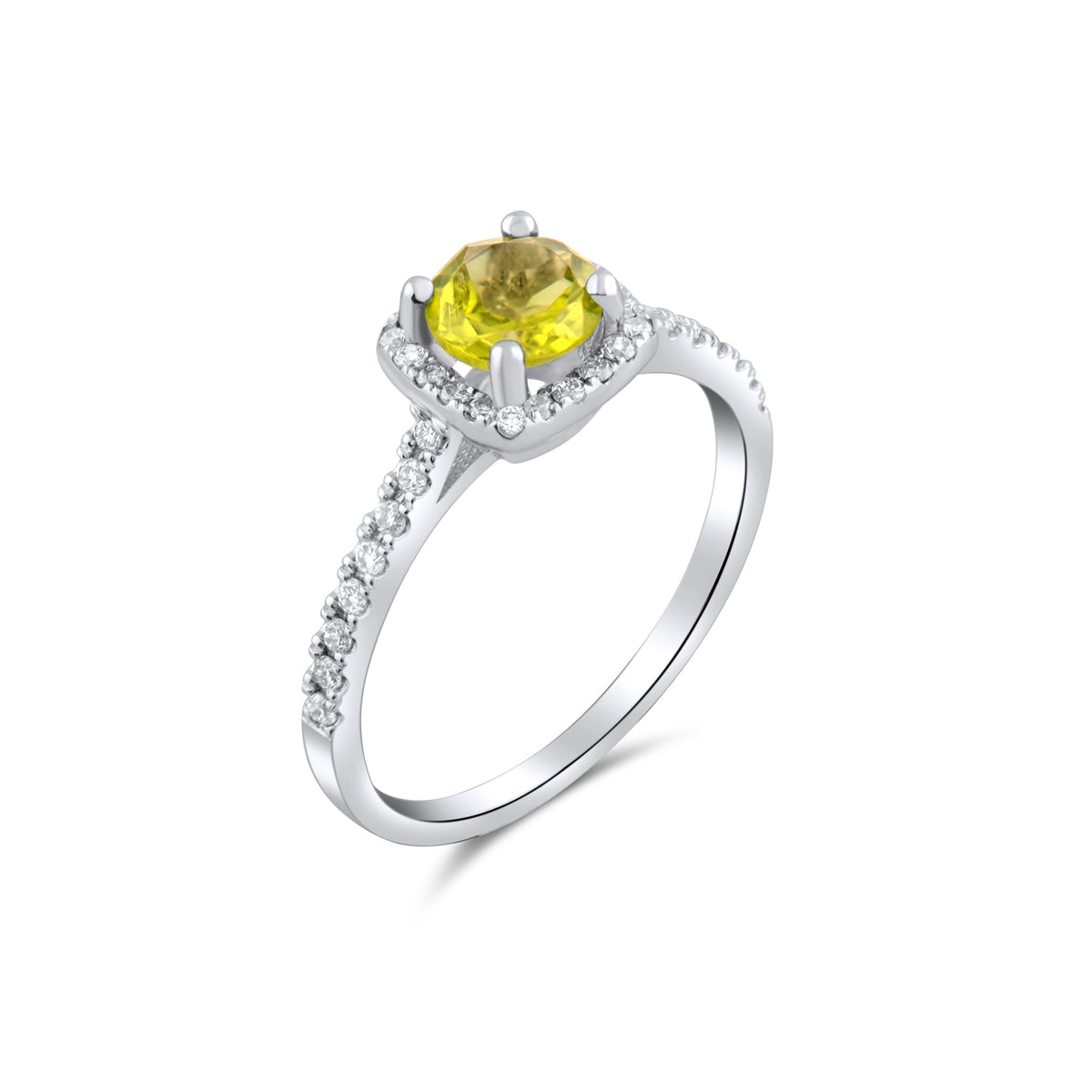 1.06 Carat Natural Diamond and Yellow Sapphire Ring – Fine Jewelry Design - Gold Stone Diamond