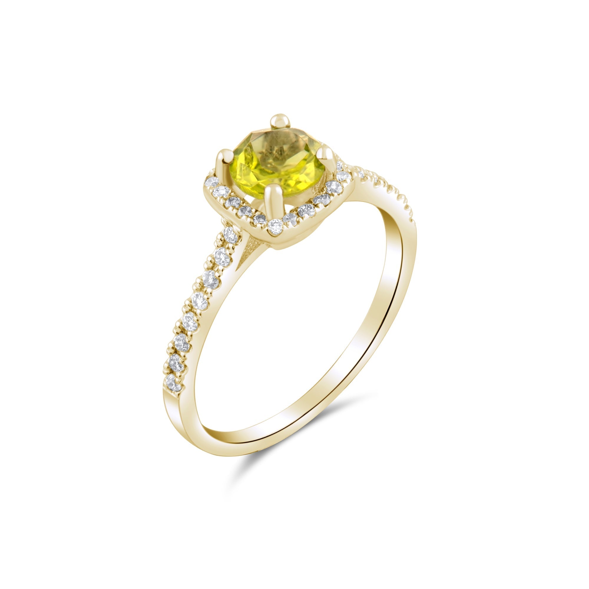 1.06 Carat Natural Diamond and Yellow Sapphire Ring – Fine Jewelry Design - Gold Stone Diamond
