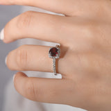 1.32 Carat Natural Diamond and Rhodolite Ring – Fine Jewelry Design - Gold Stone Diamond