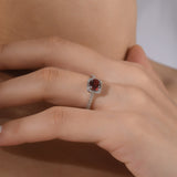 1.32 Carat Natural Diamond and Rhodolite Ring – Fine Jewelry Design - Gold Stone Diamond
