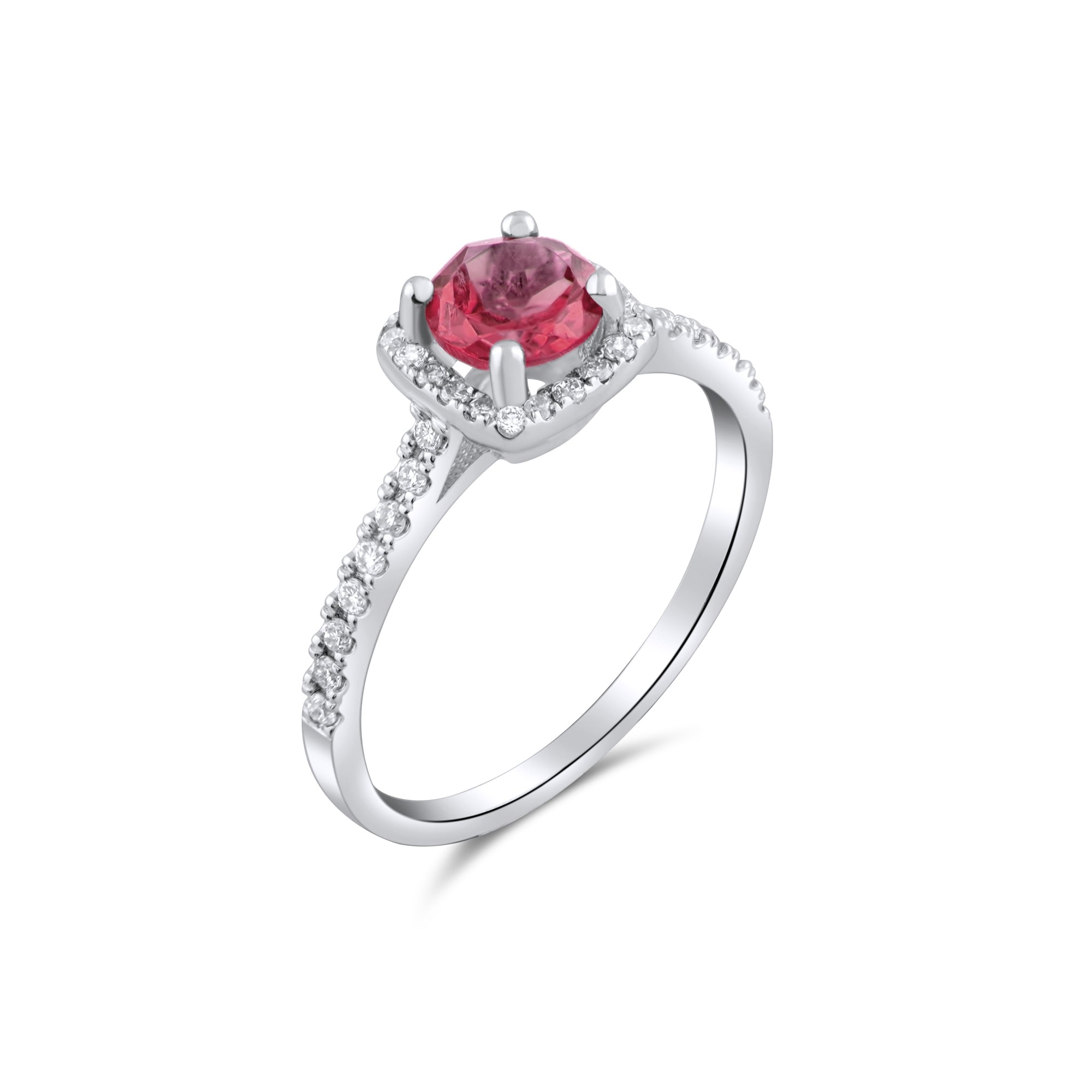 1.32 Carat Natural Diamond and Rhodolite Ring – Fine Jewelry Design - Gold Stone Diamond