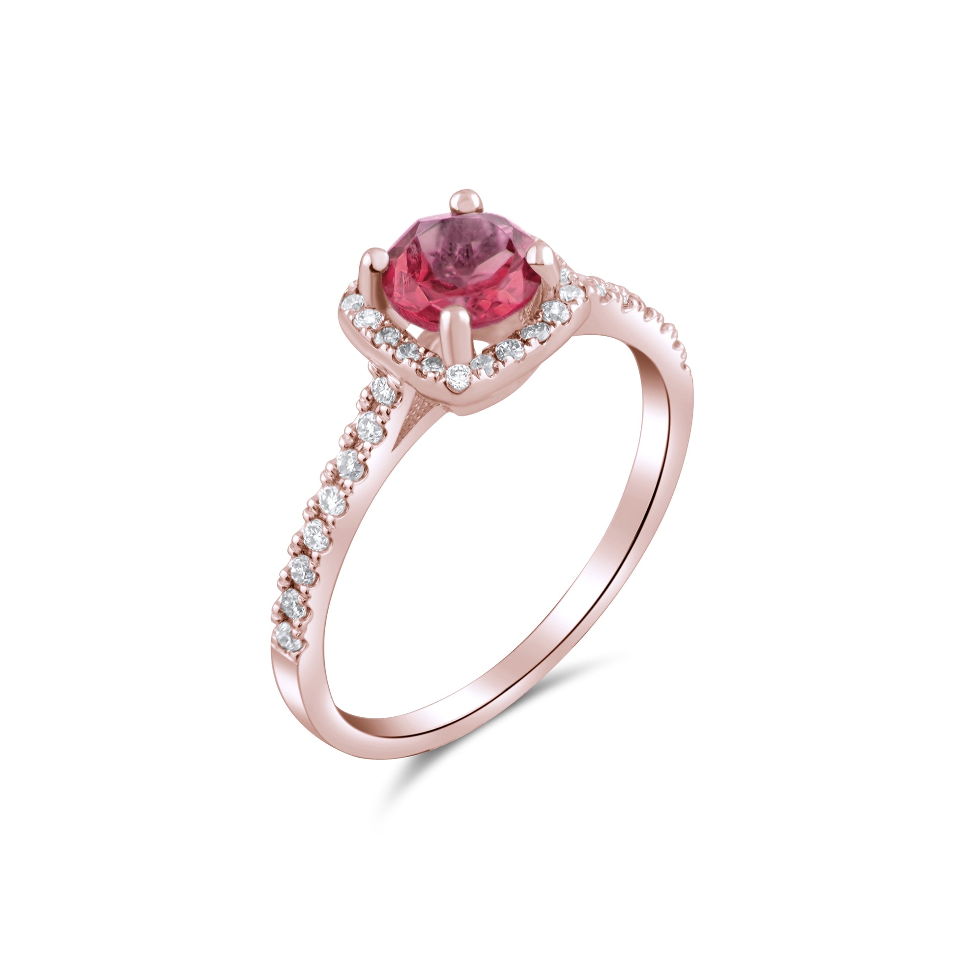 1.32 Carat Natural Diamond and Rhodolite Ring – Fine Jewelry Design - Gold Stone Diamond