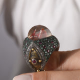 5.88 Carat Natural Diamond and Emerald Ring – Fine Jewelry Design - Gold Stone Diamond
