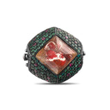 5.88 Carat Natural Diamond and Emerald Ring – Fine Jewelry Design - Gold Stone Diamond