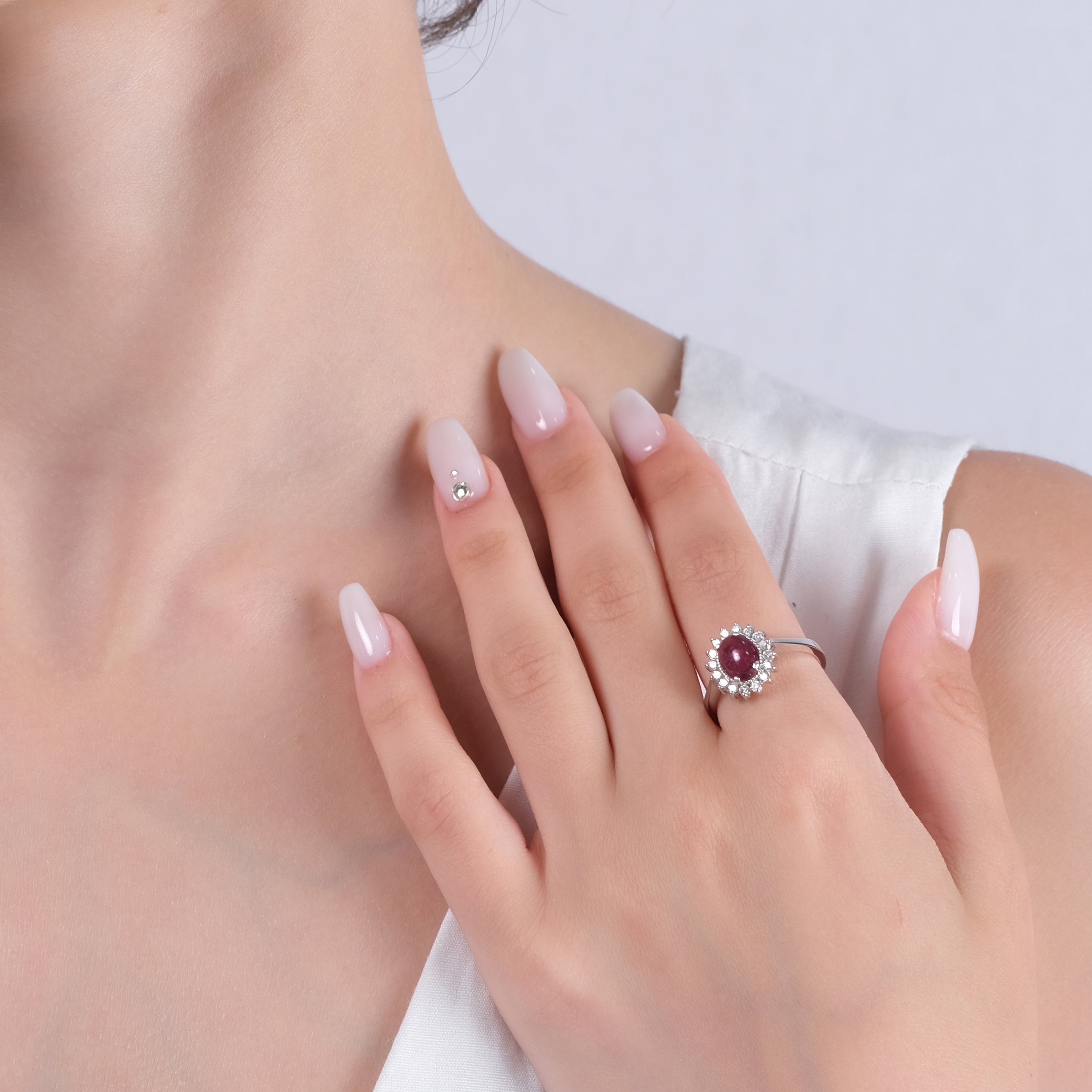 2.78 Carat Natural Diamond and Ruby Ring – Fine Jewelry Design - Gold Stone Diamond