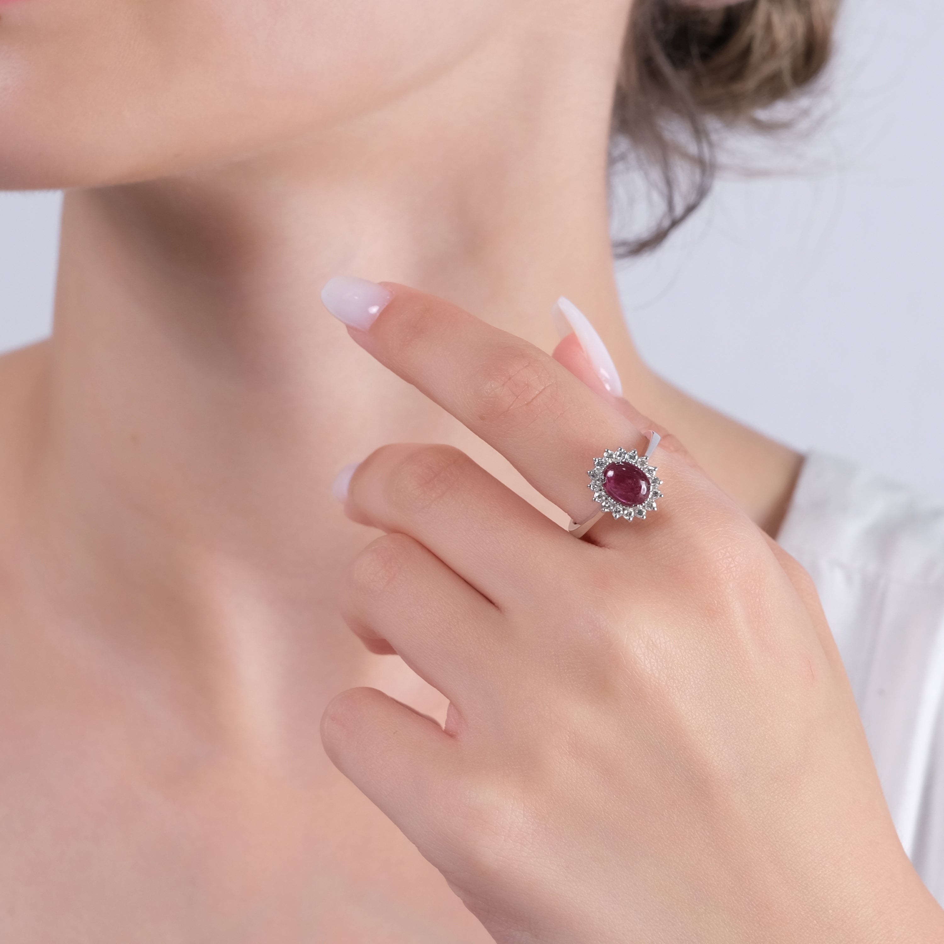 2.78 Carat Natural Diamond and Ruby Ring – Fine Jewelry Design - Gold Stone Diamond