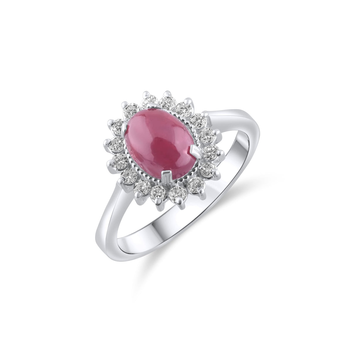 2.78 Carat Natural Diamond and Ruby Ring – Fine Jewelry Design - Gold Stone Diamond