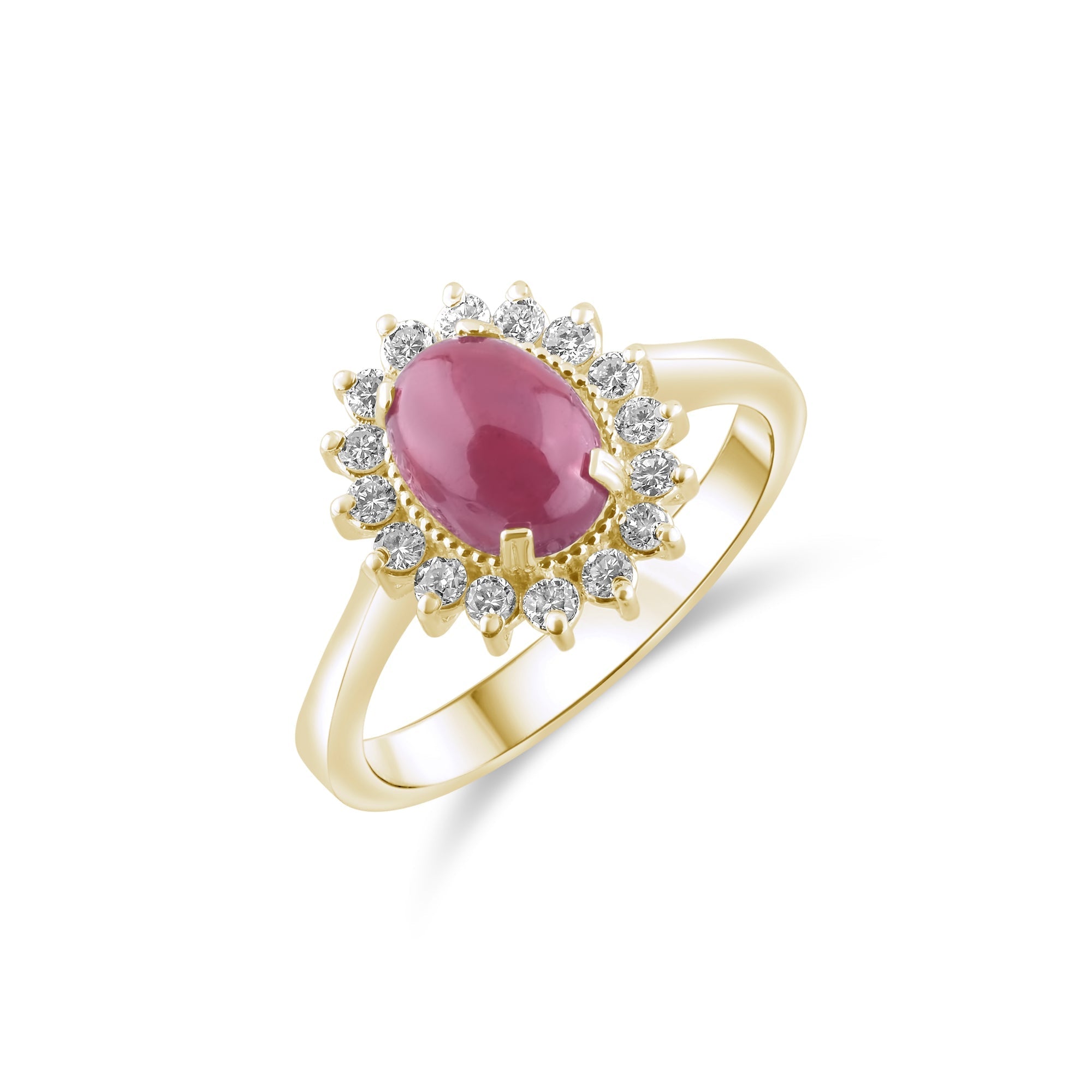 2.78 Carat Natural Diamond and Ruby Ring – Fine Jewelry Design - Gold Stone Diamond
