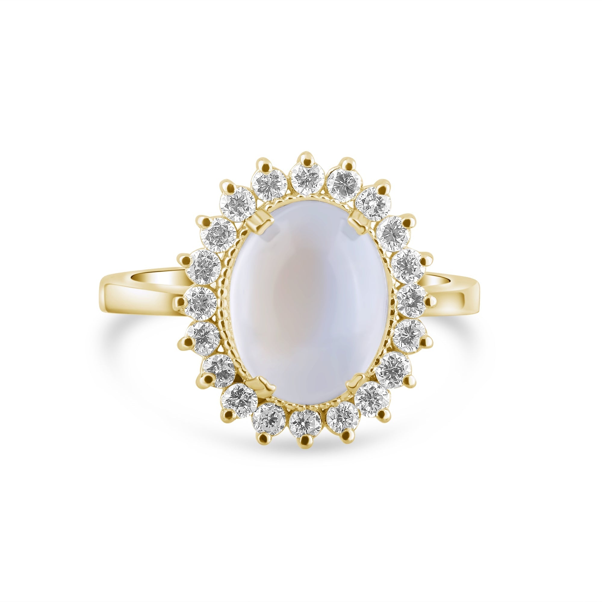 4.27 Carat Natural Diamond and Moonstone Ring – Fine Jewelry Design - Gold Stone Diamond