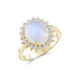 4.27 Carat Natural Diamond and Moonstone Ring – Fine Jewelry Design - Gold Stone Diamond