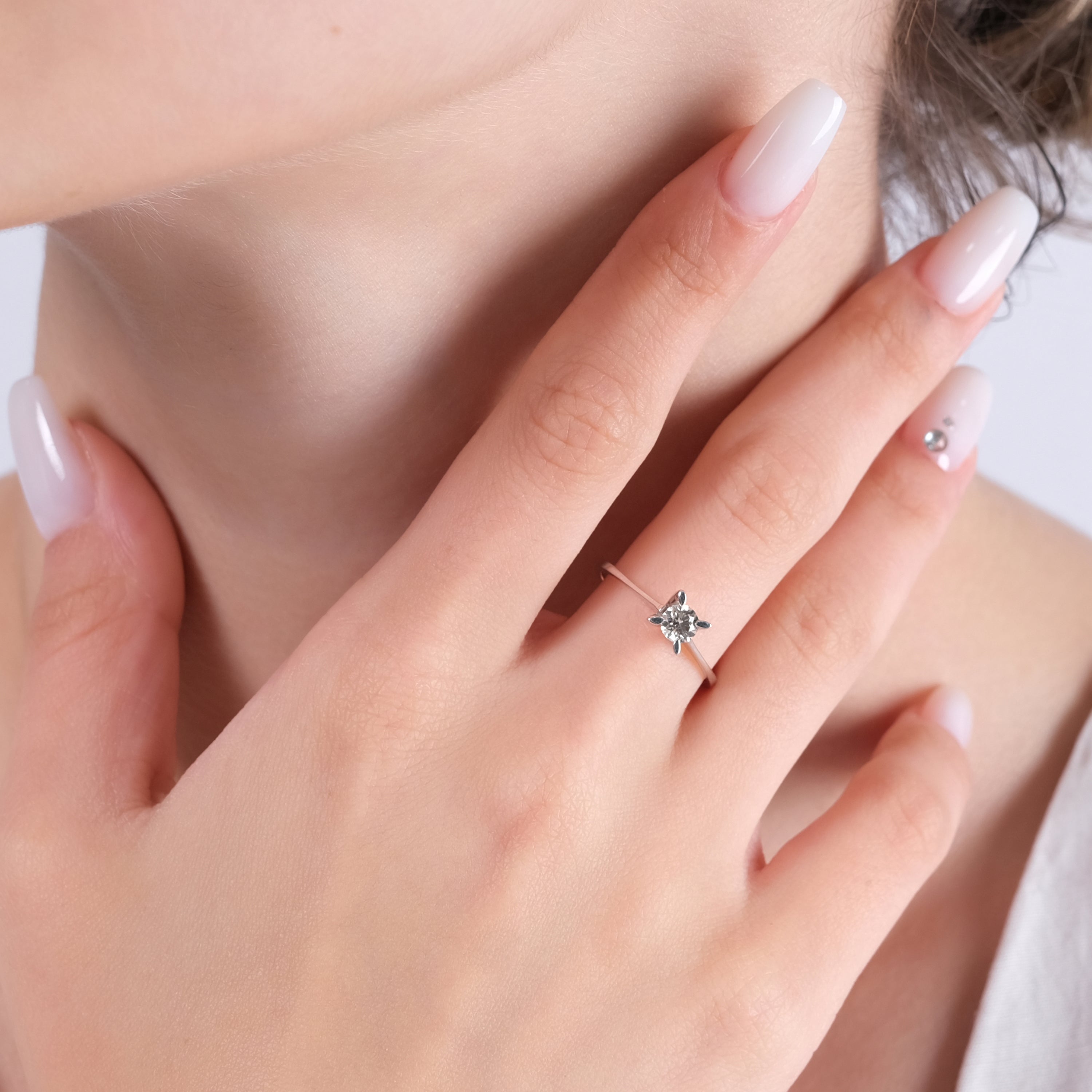 0.30 Carat Natural Diamond Solitaire Ring – Fine Jewelry Design - Gold Stone Diamond