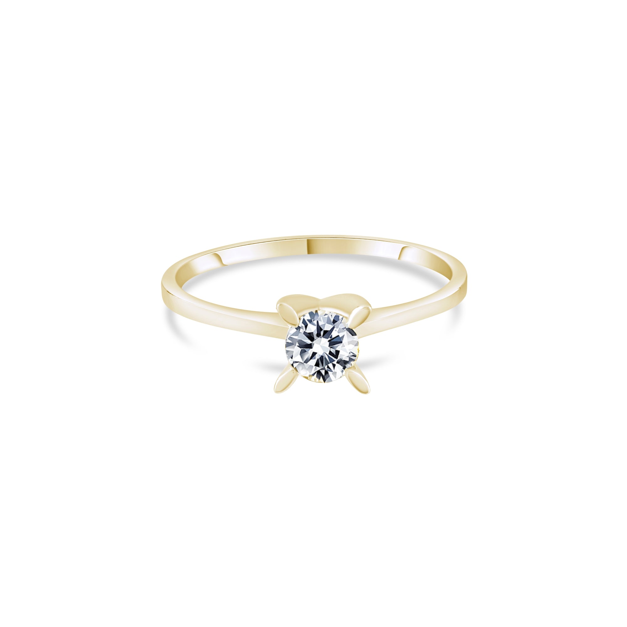 0.30 Carat Natural Diamond Solitaire Ring – Fine Jewelry Design - Gold Stone Diamond