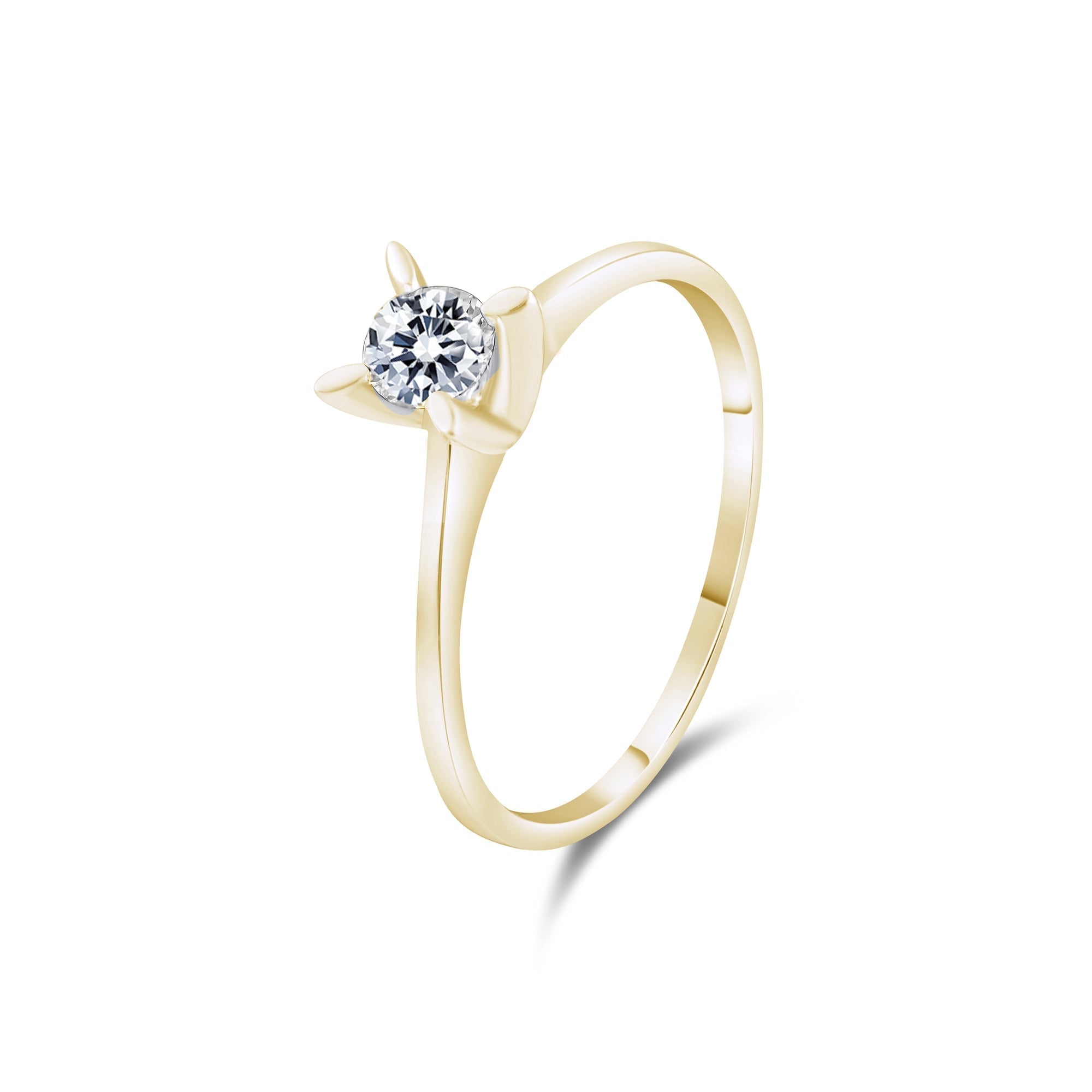 0.30 Carat Natural Diamond Solitaire Ring – Fine Jewelry Design - Gold Stone Diamond