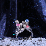 1.68 Carat Natural Diamond and Tourmaline Ring – Fine Jewelry Design - Gold Stone Diamond