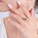1.06 Carat Natural Diamond and Peridot Ring – Fine Jewelry Design - Gold Stone Diamond