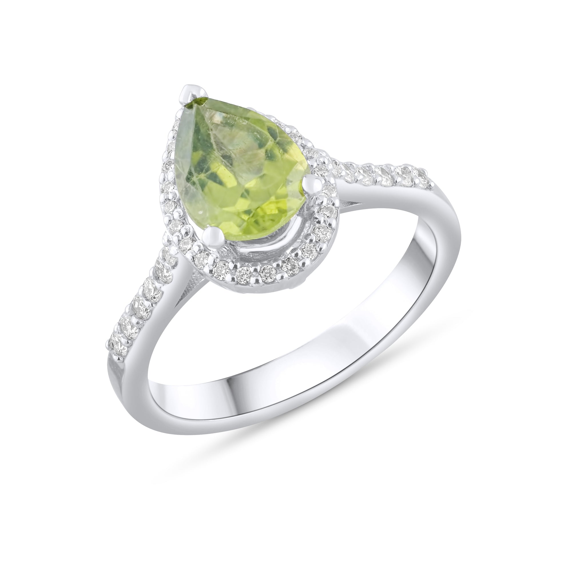 1.06 Carat Natural Diamond and Peridot Ring – Fine Jewelry Design - Gold Stone Diamond
