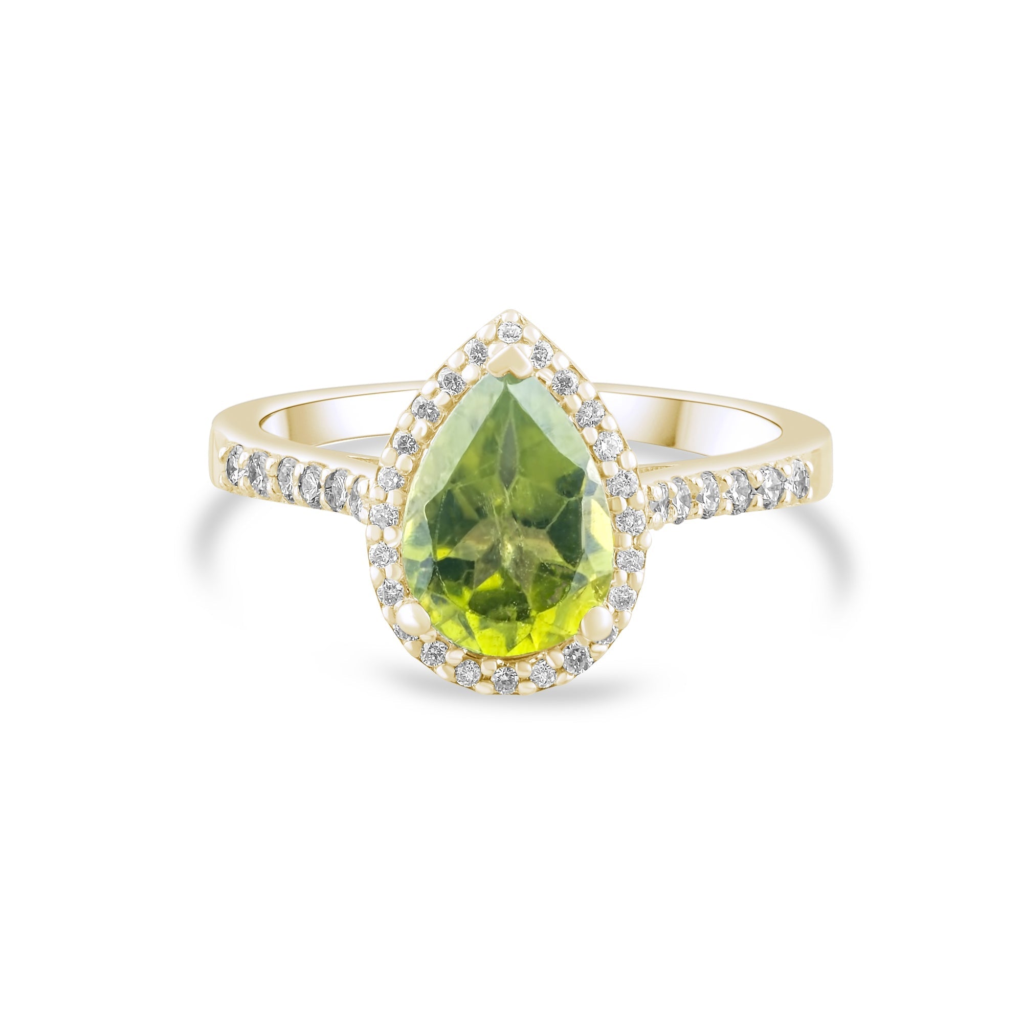 1.06 Carat Natural Diamond and Peridot Ring – Fine Jewelry Design - Gold Stone Diamond