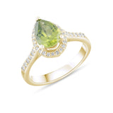1.06 Carat Natural Diamond and Peridot Ring – Fine Jewelry Design - Gold Stone Diamond