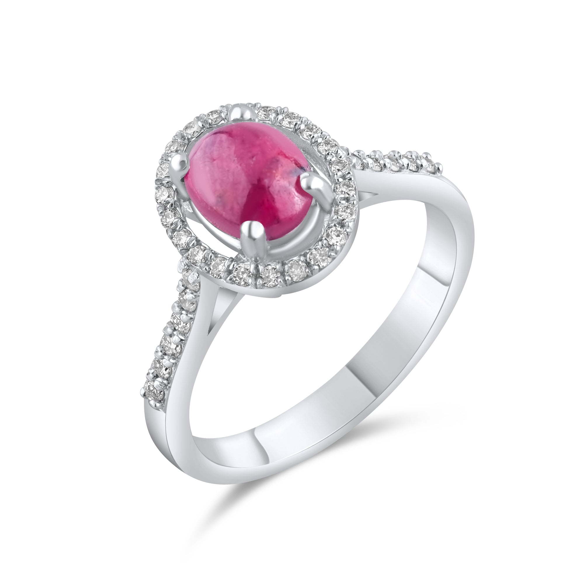 1.58 Carat Natural Diamond and Ruby Ring – Fine Jewelry Design - Gold Stone Diamond