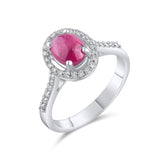 1.58 Carat Natural Diamond and Ruby Ring – Fine Jewelry Design - Gold Stone Diamond
