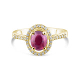 1.58 Carat Natural Diamond and Ruby Ring – Fine Jewelry Design - Gold Stone Diamond