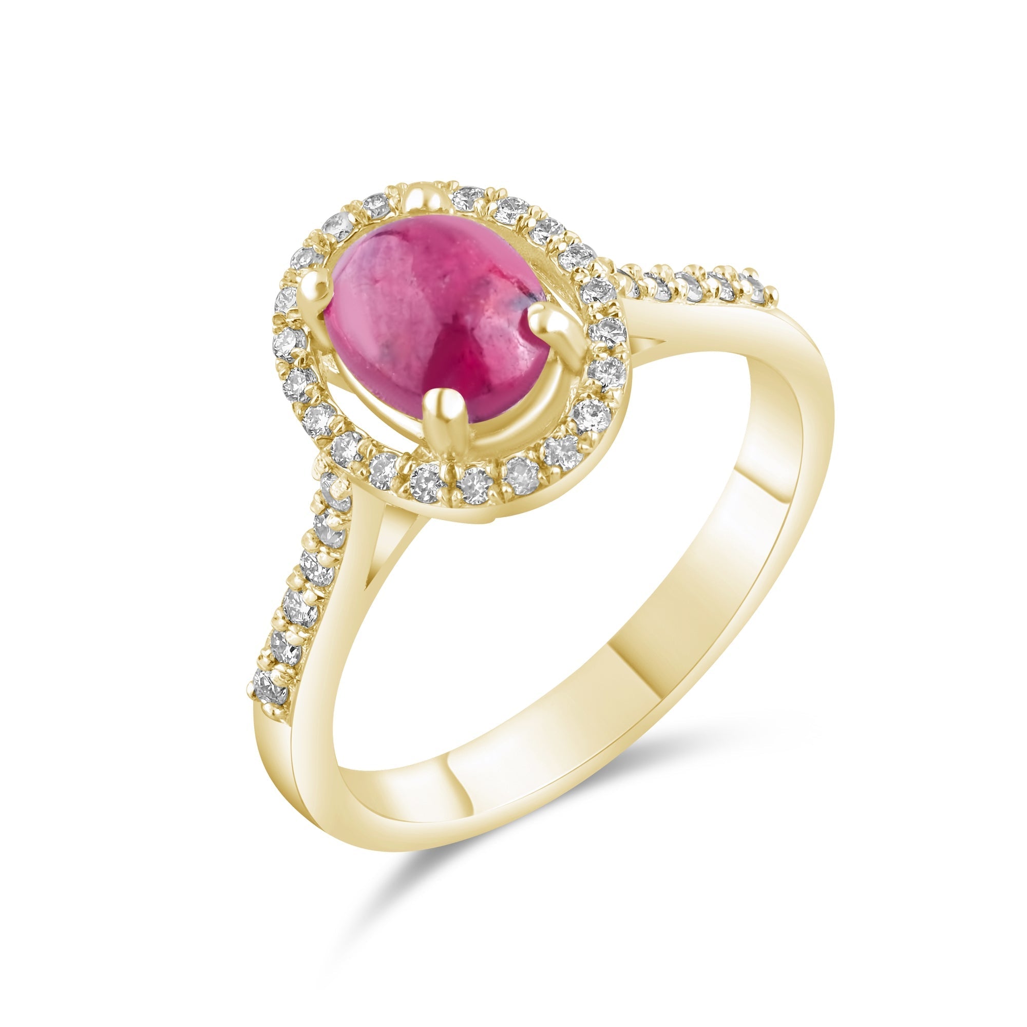 1.58 Carat Natural Diamond and Ruby Ring – Fine Jewelry Design - Gold Stone Diamond