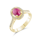 1.58 Carat Natural Diamond and Ruby Ring – Fine Jewelry Design - Gold Stone Diamond