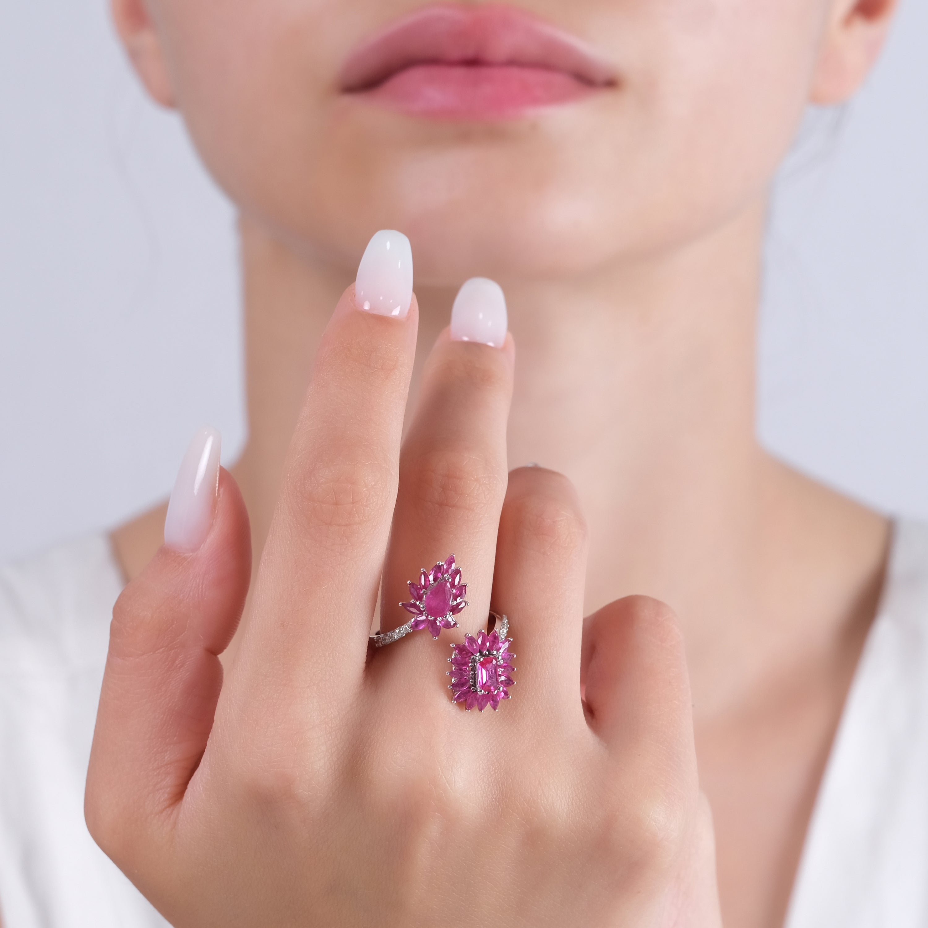1.95 Carat Natural Diamond and Ruby Ring – Fine Jewelry Design - Gold Stone Diamond