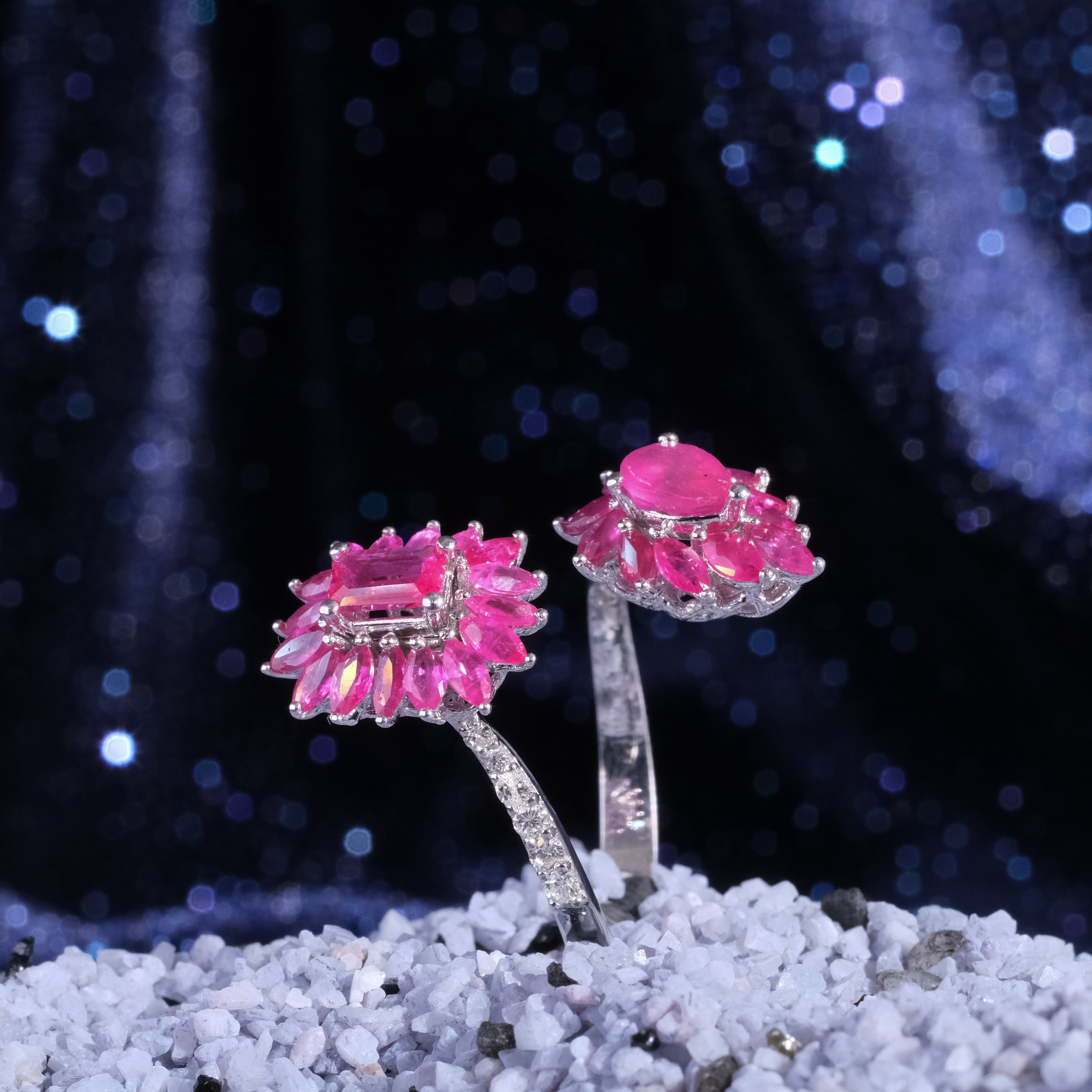 1.95 Carat Natural Diamond and Ruby Ring – Fine Jewelry Design - Gold Stone Diamond
