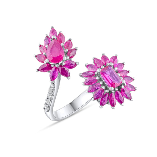 1.95 Carat Natural Diamond and Ruby Ring – Fine Jewelry Design - Gold Stone Diamond
