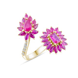1.95 Carat Natural Diamond and Ruby Ring – Fine Jewelry Design - Gold Stone Diamond