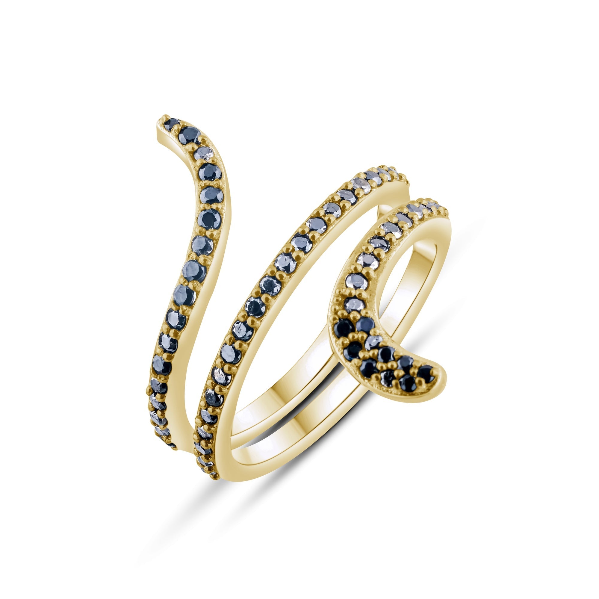 0.40 Carat Natural Diamond Snake Design Ring – Fine Jewelry Design - Gold Stone Diamond