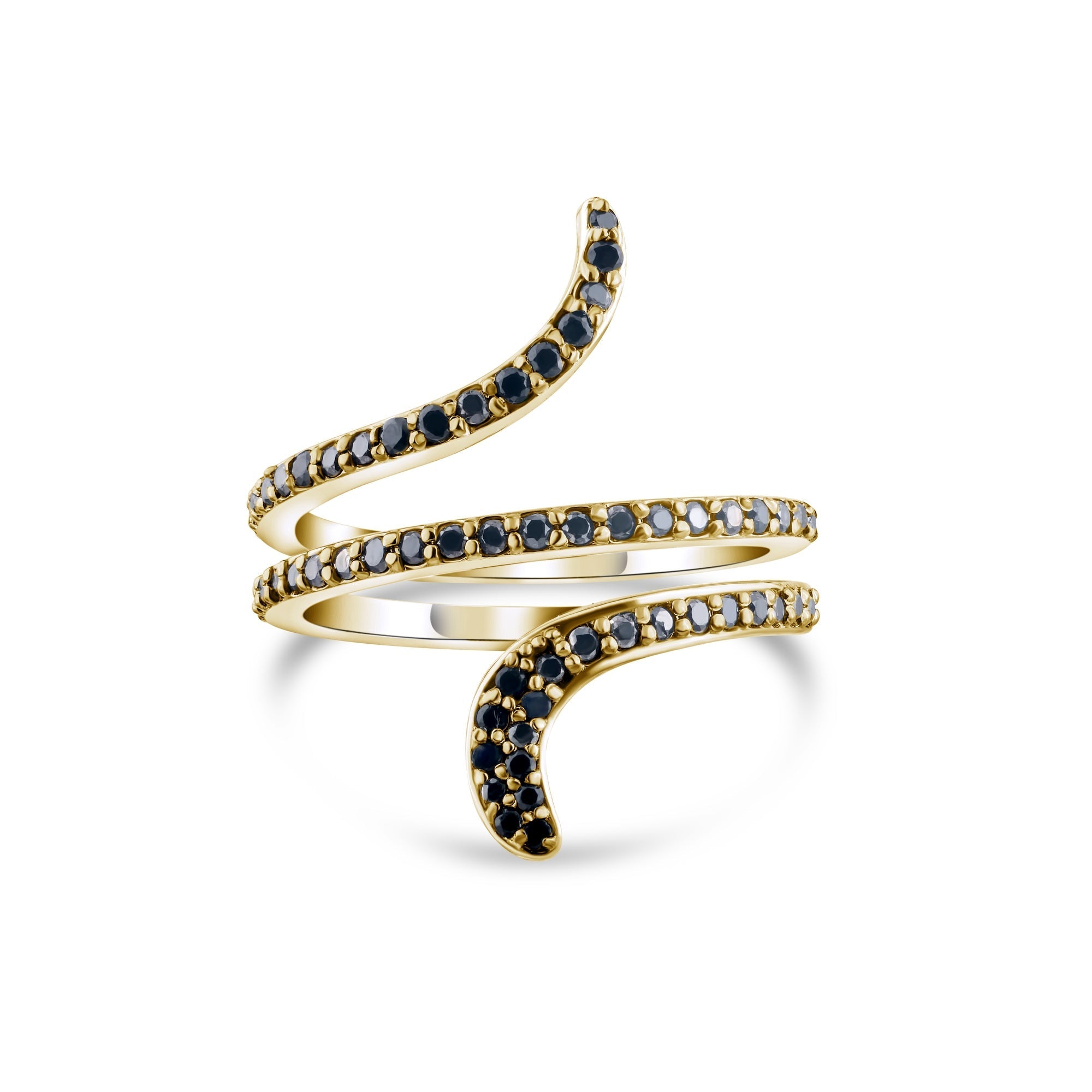 0.40 Carat Natural Diamond Snake Design Ring – Fine Jewelry Design - Gold Stone Diamond