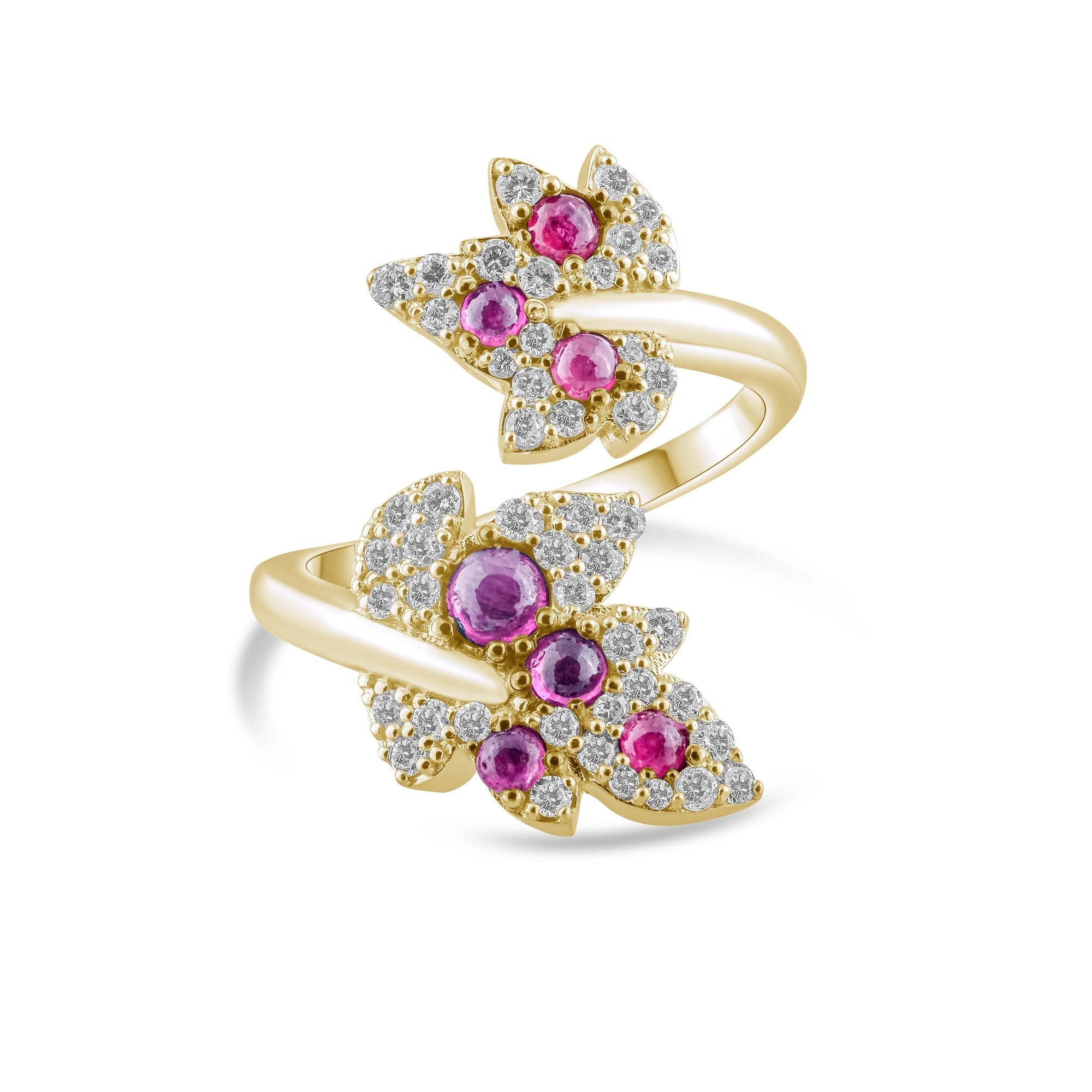 1.34 Carat Natural Diamond and Ruby Ring – Fine Jewelry Design - Gold Stone Diamond