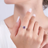 0.84 Carat Natural Diamond and Amethyst Ring – Fine Jewelry Design - Gold Stone Diamond