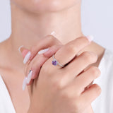 0.84 Carat Natural Diamond and Amethyst Ring – Fine Jewelry Design - Gold Stone Diamond