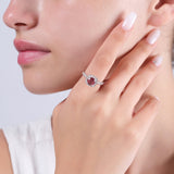 1.78 Carat Natural Diamond and Rhodolite Ring – Fine Jewelry Design - Gold Stone Diamond