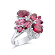 4.58 Carat Natural Diamond and Rhodolite Ring – Fine Jewelry Design - Gold Stone Diamond
