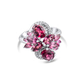 4.58 Carat Natural Diamond and Rhodolite Ring – Fine Jewelry Design - Gold Stone Diamond