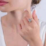 0.49 Carat Natural Diamond Snowflake Design Ring – Fine Jewelry Design - Gold Stone Diamond