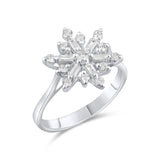 0.49 Carat Natural Diamond Snowflake Design Ring – Fine Jewelry Design - Gold Stone Diamond