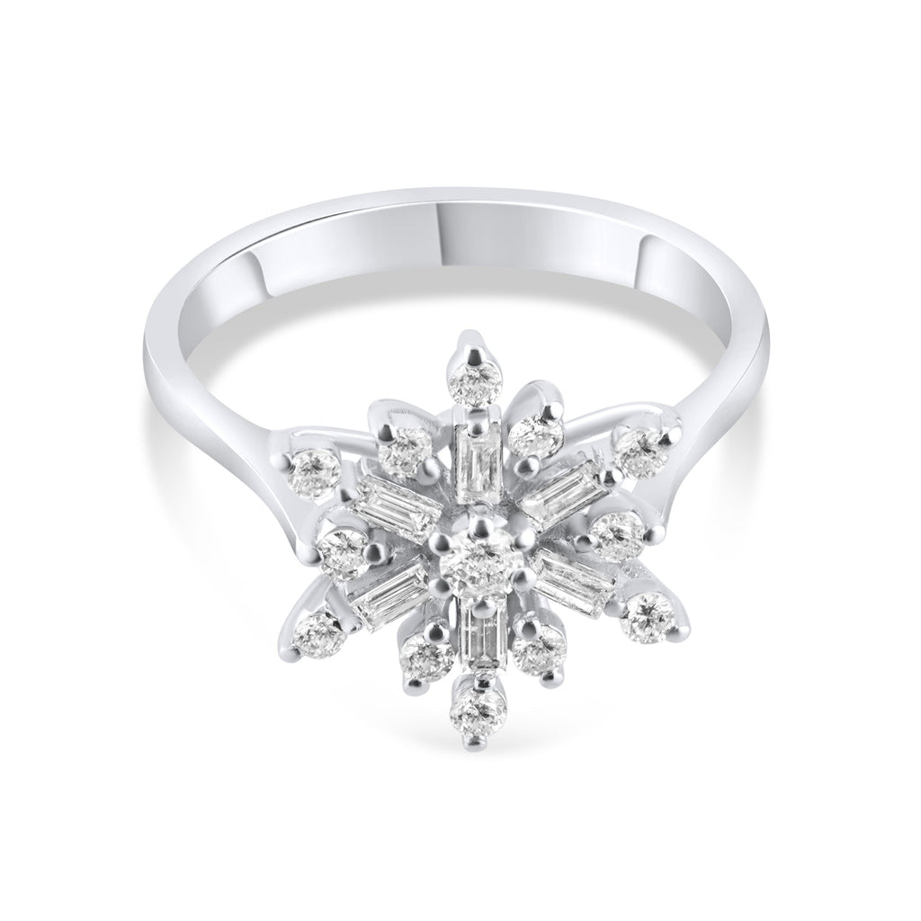 0.49 Carat Natural Diamond Snowflake Design Ring – Fine Jewelry Design ...