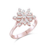 0.49 Carat Natural Diamond Snowflake Design Ring – Fine Jewelry Design - Gold Stone Diamond