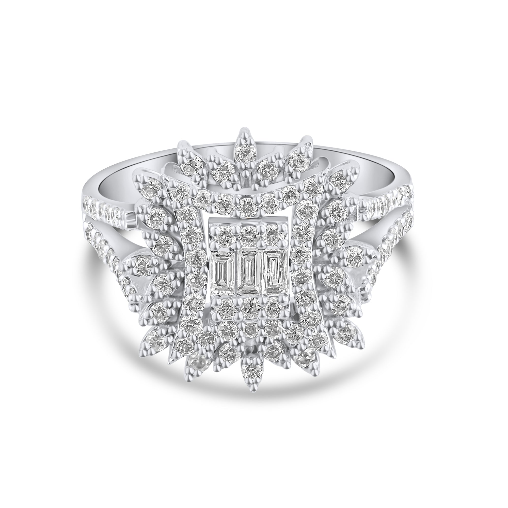 0.94 Carat Natural Baguette Diamond Ring - Gold Stone Diamond