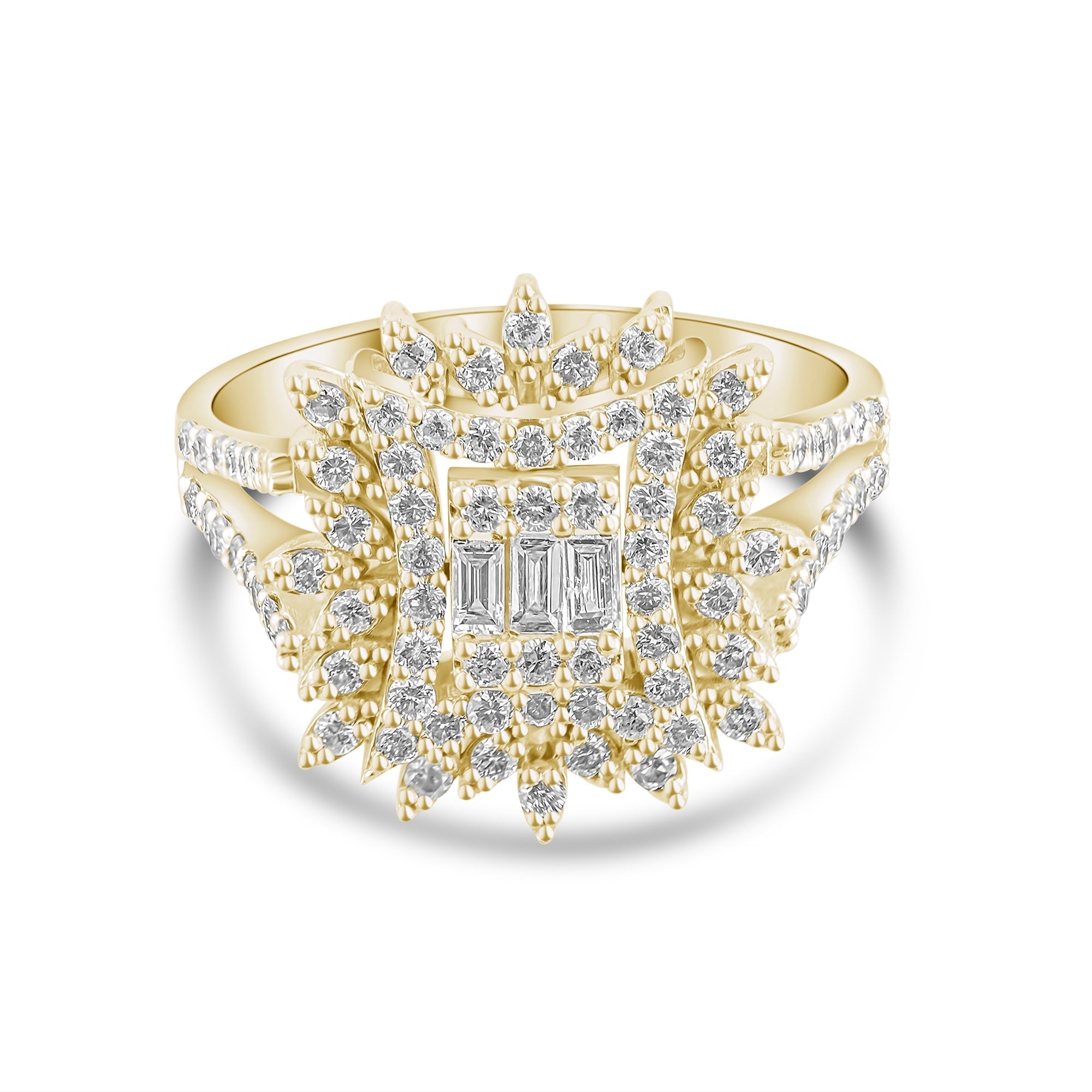 0.94 Carat Natural Baguette Diamond Ring - Gold Stone Diamond