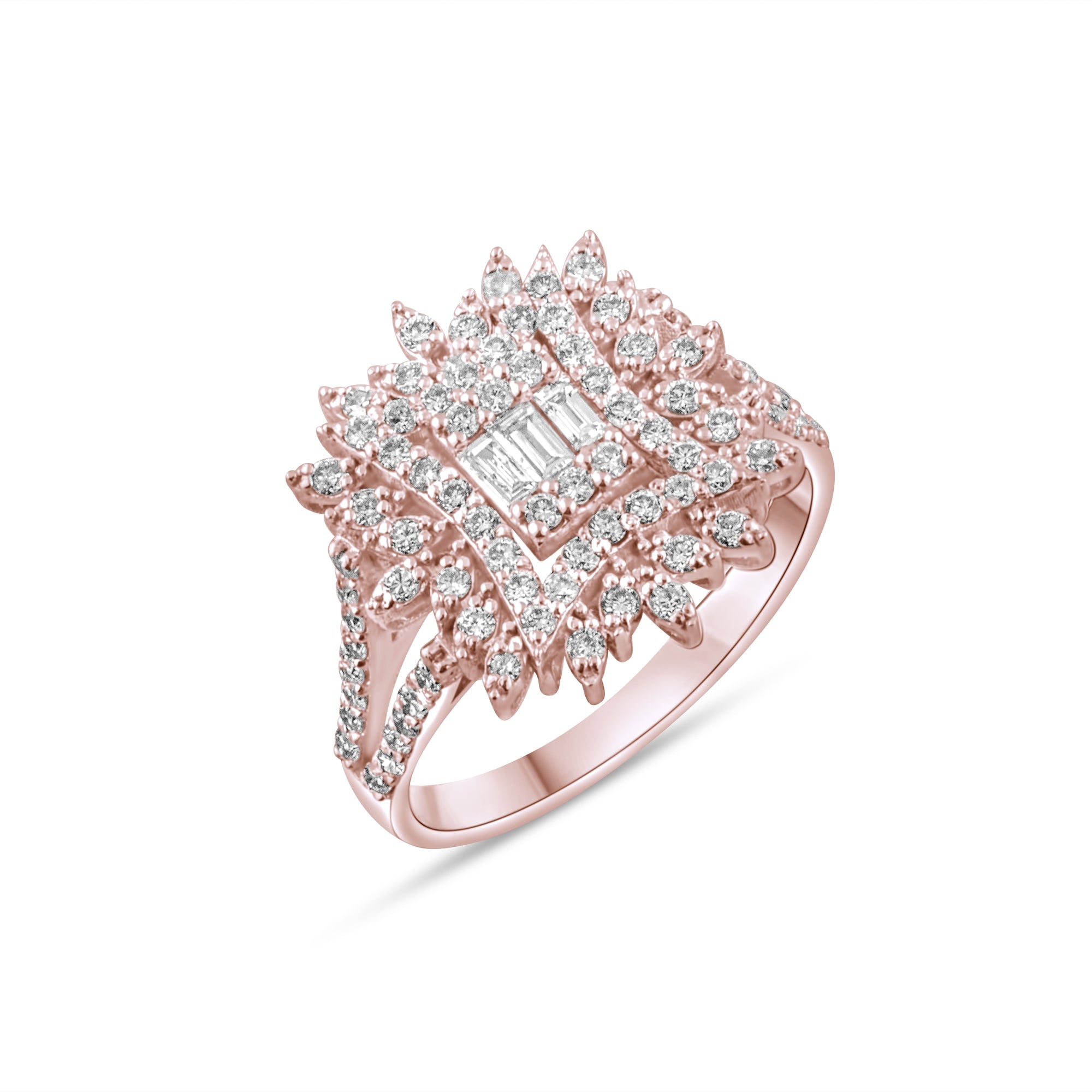 0.94 Carat Natural Baguette Diamond Ring - Gold Stone Diamond