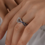 0.61 Carat Natural Diamond and Sapphire Ring – Fine Jewelry Design - Gold Stone Diamond