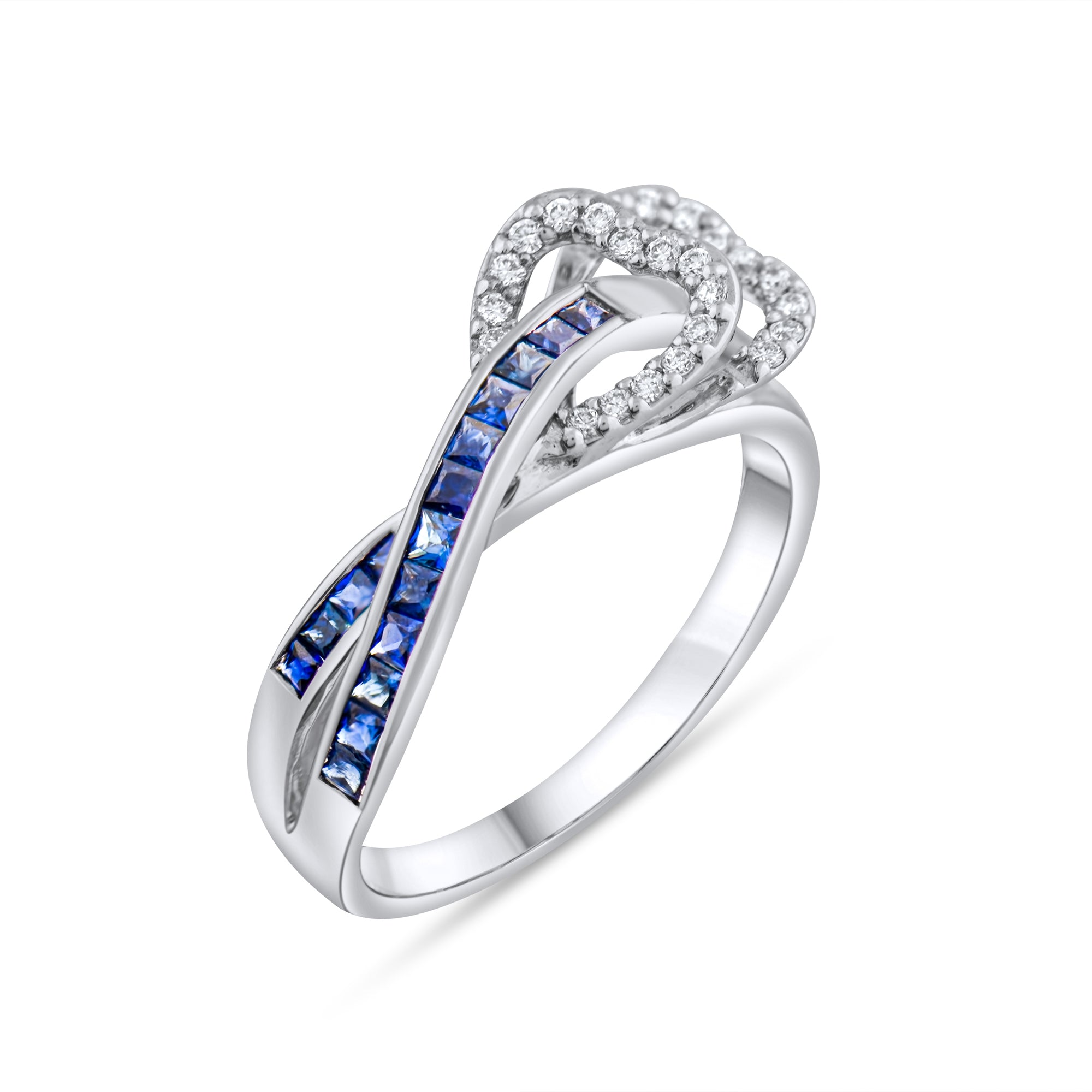 0.61 Carat Natural Diamond and Sapphire Ring – Fine Jewelry Design - Gold Stone Diamond
