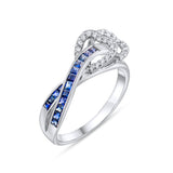 0.61 Carat Natural Diamond and Sapphire Ring – Fine Jewelry Design - Gold Stone Diamond
